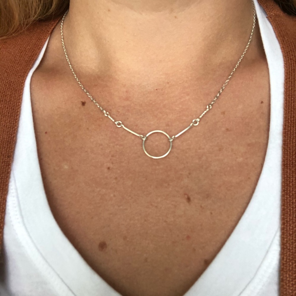 Sterling silver O necklace